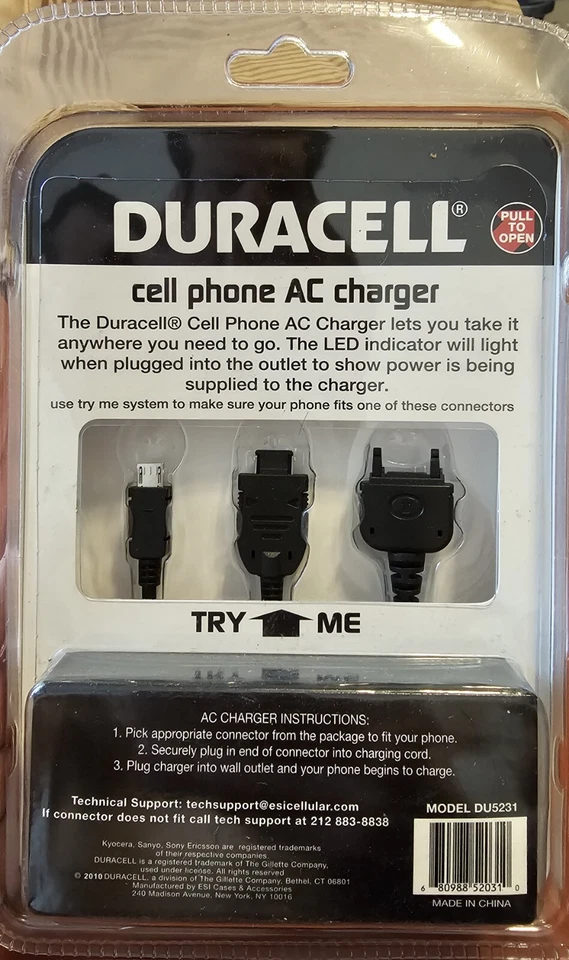 Duracell Cell Phone AC Charger MODEL DU5231  - Image 3 of 3
