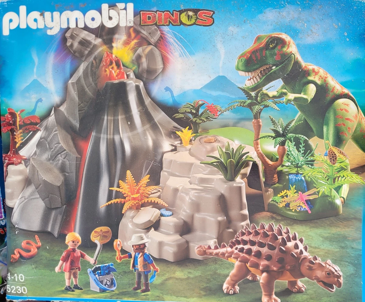 Lot Playmobil - Volcan + Dinosaures + Explorateur - Occasion