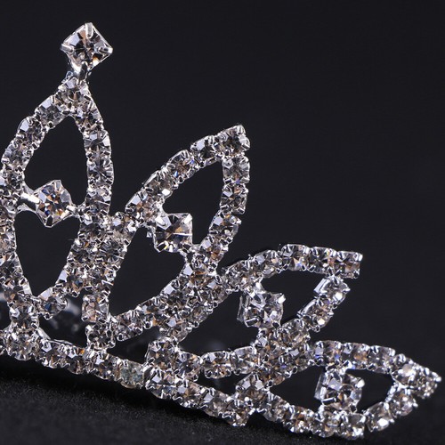 Pettine Corona Principessa, Tiara Strass con Mini Pettine per Feste e Foto - Foto 4 di 12