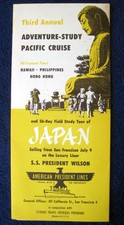 SS PRESIDENT WILSON -- 1952 Adventure-Study Cruise Brochure-- Am.President Lines