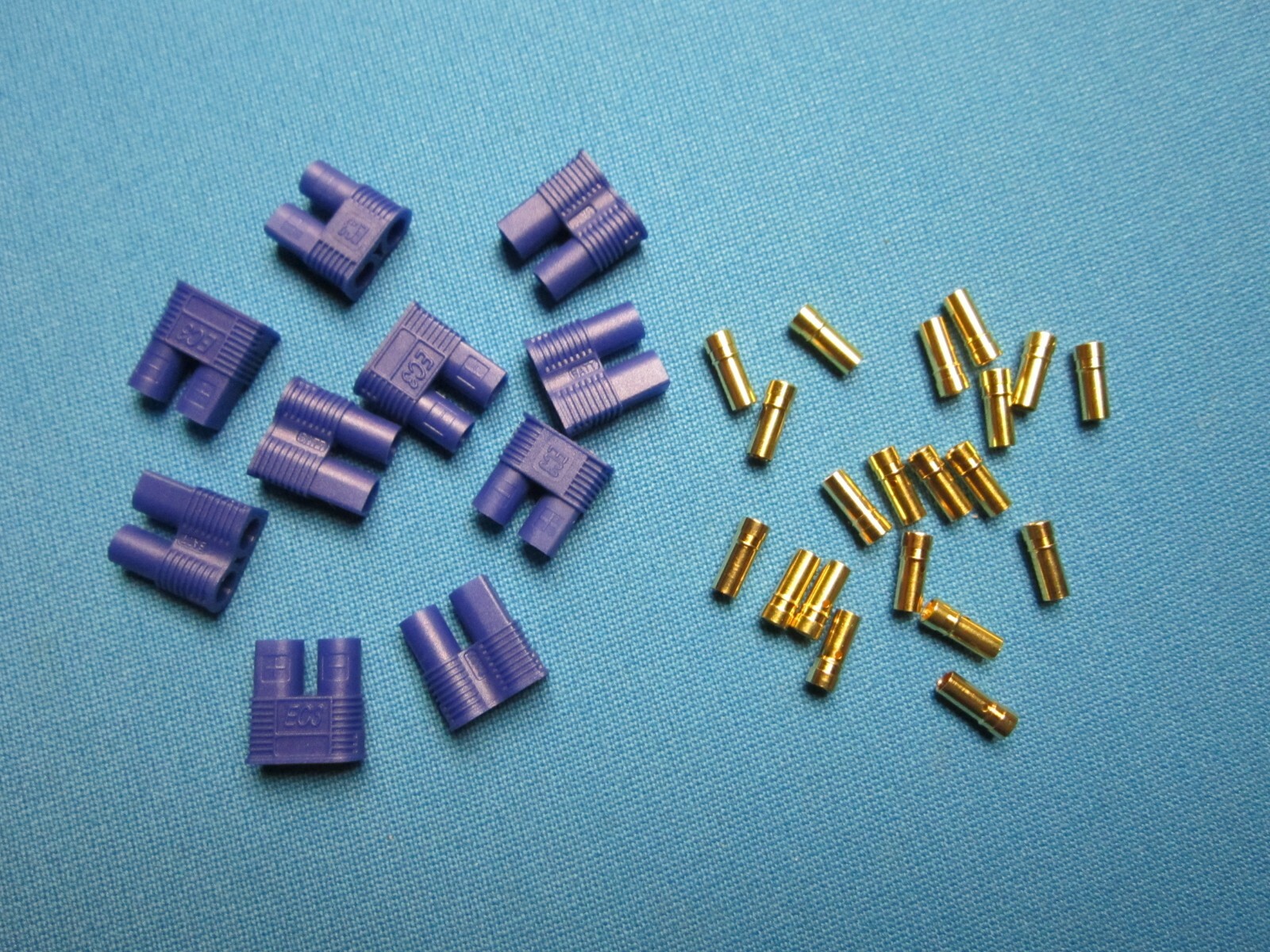 10 FEMALE EC3 CONNECTOR W/ 20 3.5MM GOLD BULLET PLUGS RC LOSI E-FLITE ...