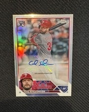 2023 Topps Chrome Rookie Auto Refractor Cal Stevenson # /499