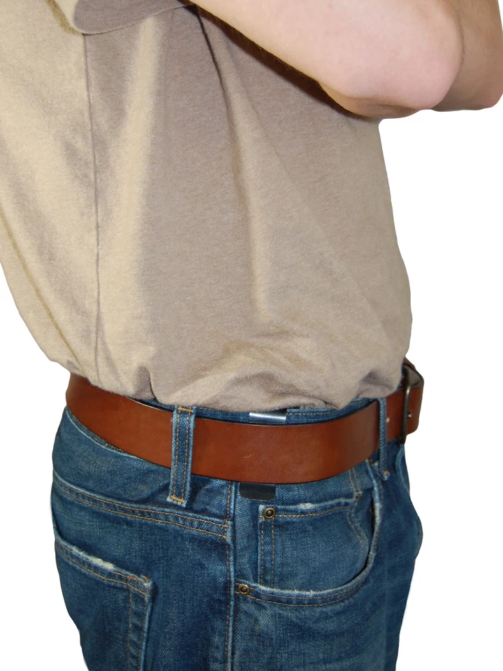 New Barsony Brown Leather Tuckable IWB Holster for Full Size 9mm 40 45 Pistols - Image 4 of 4