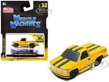 1993 CHEVROLET 454 SS PICKUP YELLOW 1/64 DIECAST MODEL BY MUSCLE MACHINES 15572