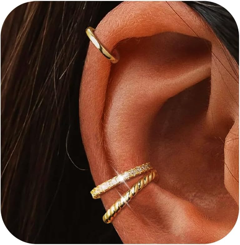 Non-Piercing Gold Ear Cuff Earrings for Women - Trendy Statement Ear Cuffs Perfect for Gifts