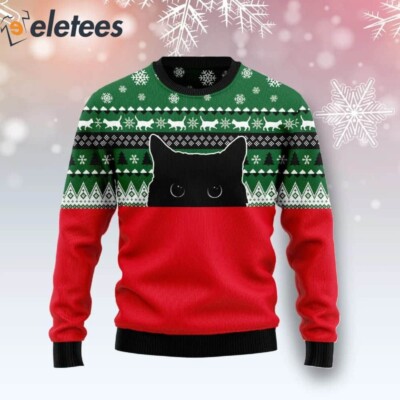 Meow Meow Black Cat Ugly Christmas Sweater H5N9UZ3F