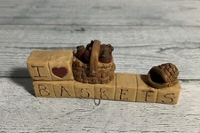 Blossom Bucket Figurine Resin I Love My Basket