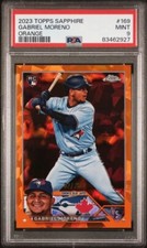 2023 Topps Chrome Sapphire Gabriel Moreno ORANGE /25 RC DBACKS *PSA 9* *POP 1*