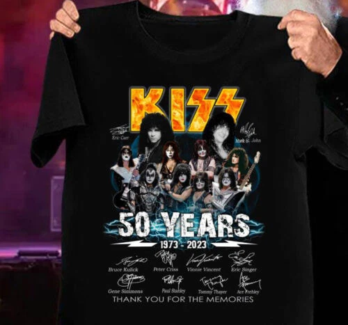 Rare Kiss Band 50 Years 1973-2023 Funny Black All size Unisex T