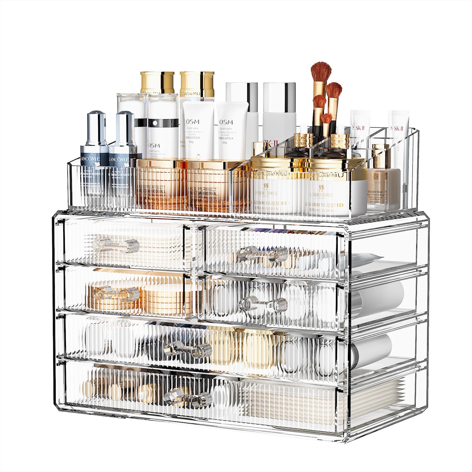 Stackable Storage Drawers, Acrylic Bathroom Counter Organizer Clear Makeup Or...