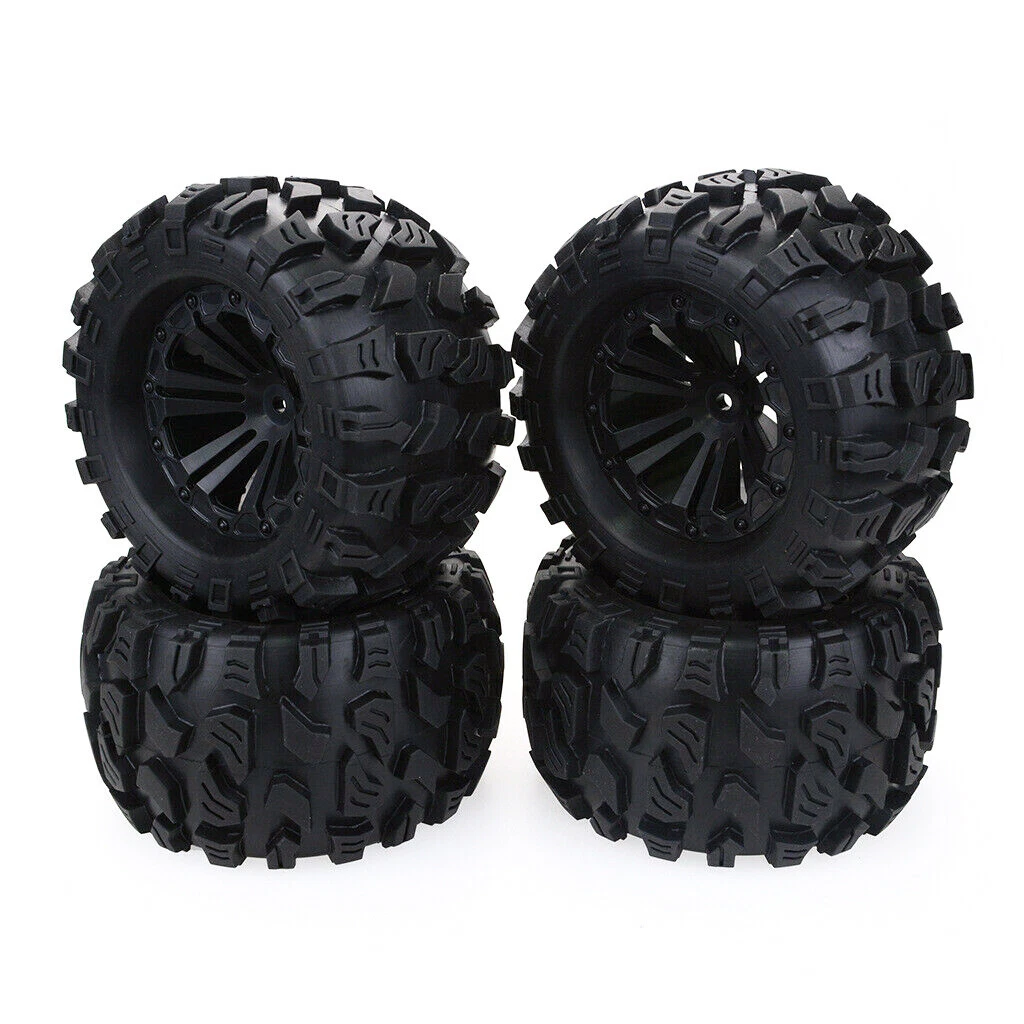 4x ZD Racing 12mm HEX Wheels Tires for 1 10 Monster Truck Traxxas