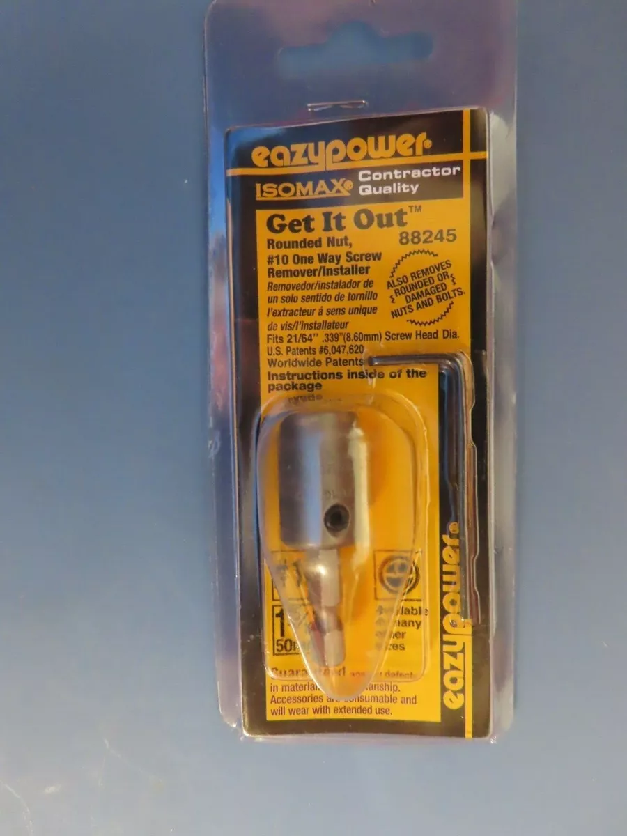 Eazypower Get It Out Rounded Nut 10 One Way Screw Remover