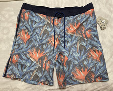 8" Inseam Above the Knee- George- Swim Trunk Men's Floral Eboard Size XL 40-42