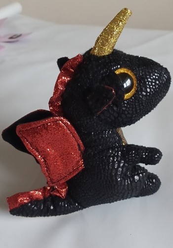 Ty Beanie Boos GRINDAL The Black Horned Dragon Soft Plush - Picture 2 of 3
