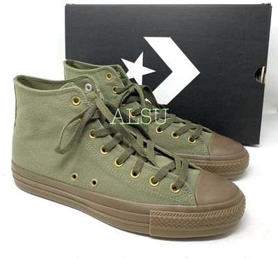 olive high top converse
