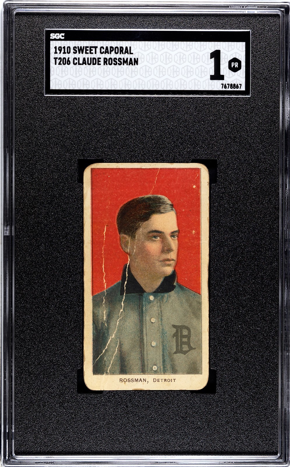 T206 CLAUDE ROSSMAN DETROIT TIGERS 1ST BASEMAN & TY COBB PAL 1910 SWEET CAPORAL