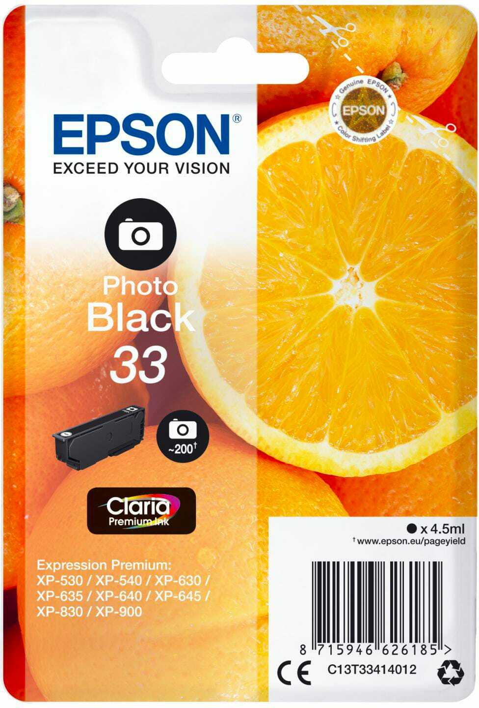 Epson Cartuccia Originale Inkjet colore Nero per modello Expression C13T33414022