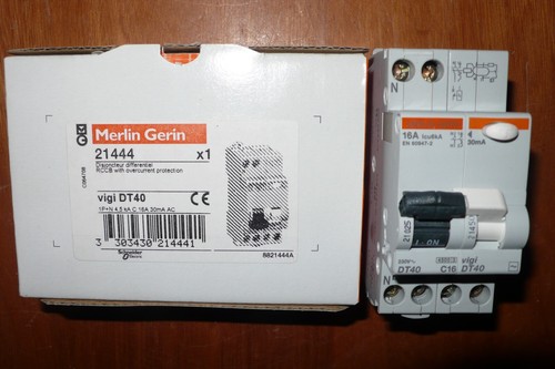 DISJONCTEUR DIFFERENTIEL 16A 30mA MERLIN GERIN SCHNEIDER ELECTRIC 16 AMPERE DT40 - Photo 5/8