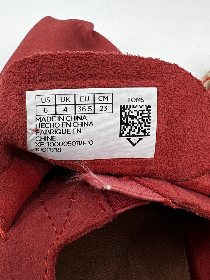 Zapatos Toms Zapatos Planos Para Mujer Coral Planos Sin Cordones Talla 6W Mocasines Usados en Excelente Condición Foto 3 de 4