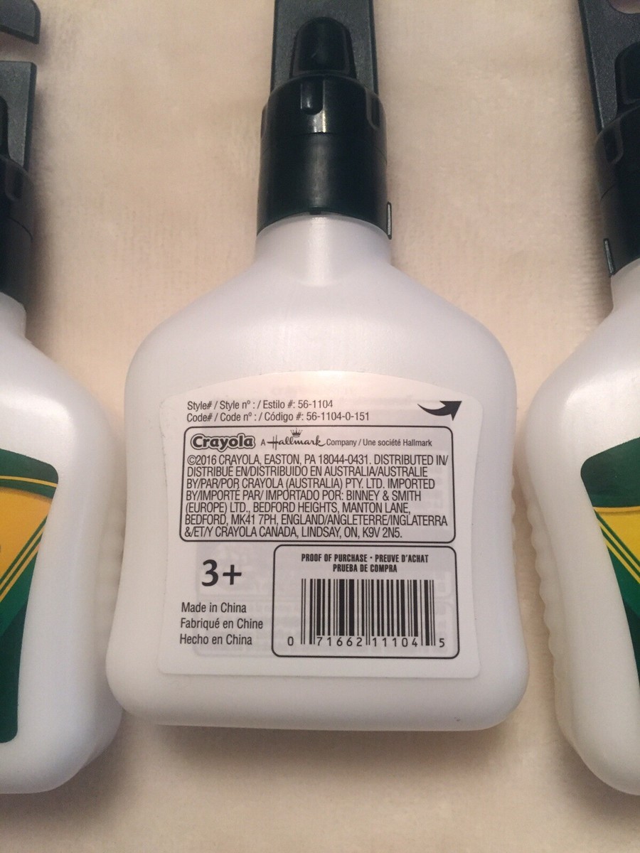 Crayola No-Run Washable School Glue Nontoxic 4 Oz Lot Of 3 | eBay