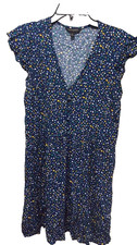 Banana Republic Dress Ladies Medium Blue Confetti Short Sleeve. free shipping.