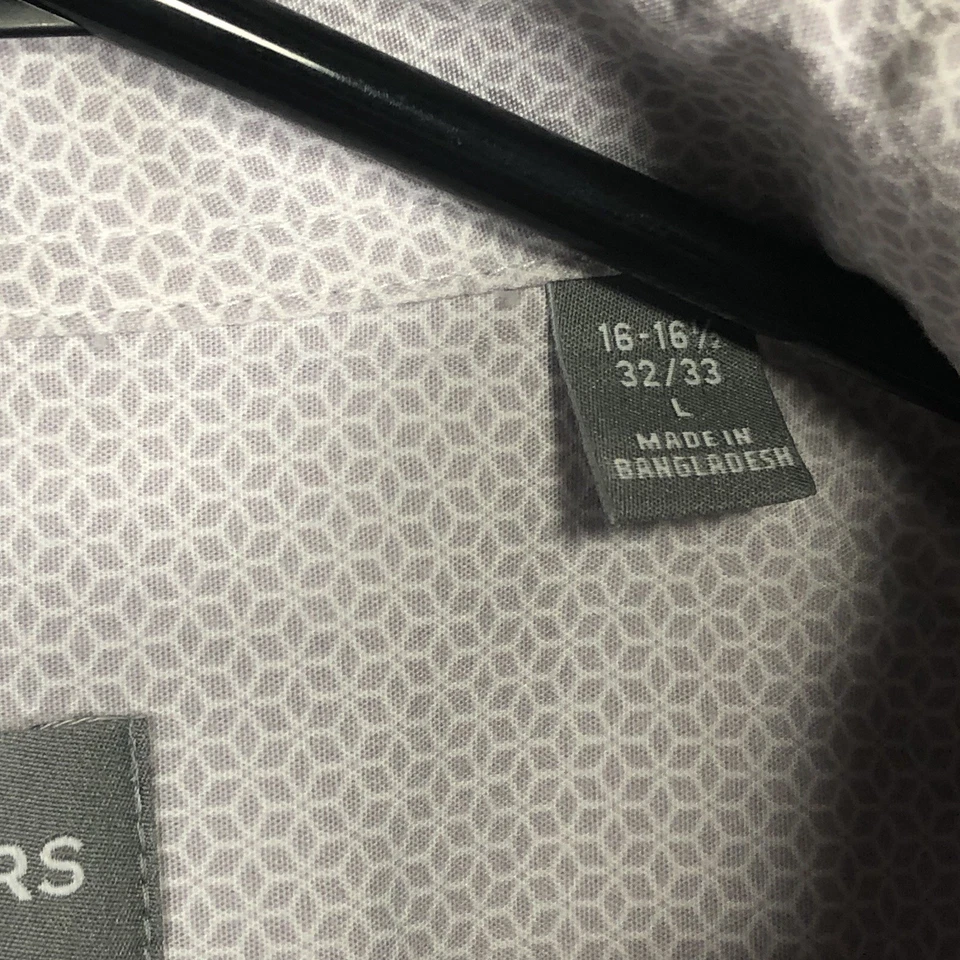 Camisa Michael Kors Para Hombre Calce Ajustado Blanca Manga Larga Abotonada 16(32/33) Grande Foto 4 de 4