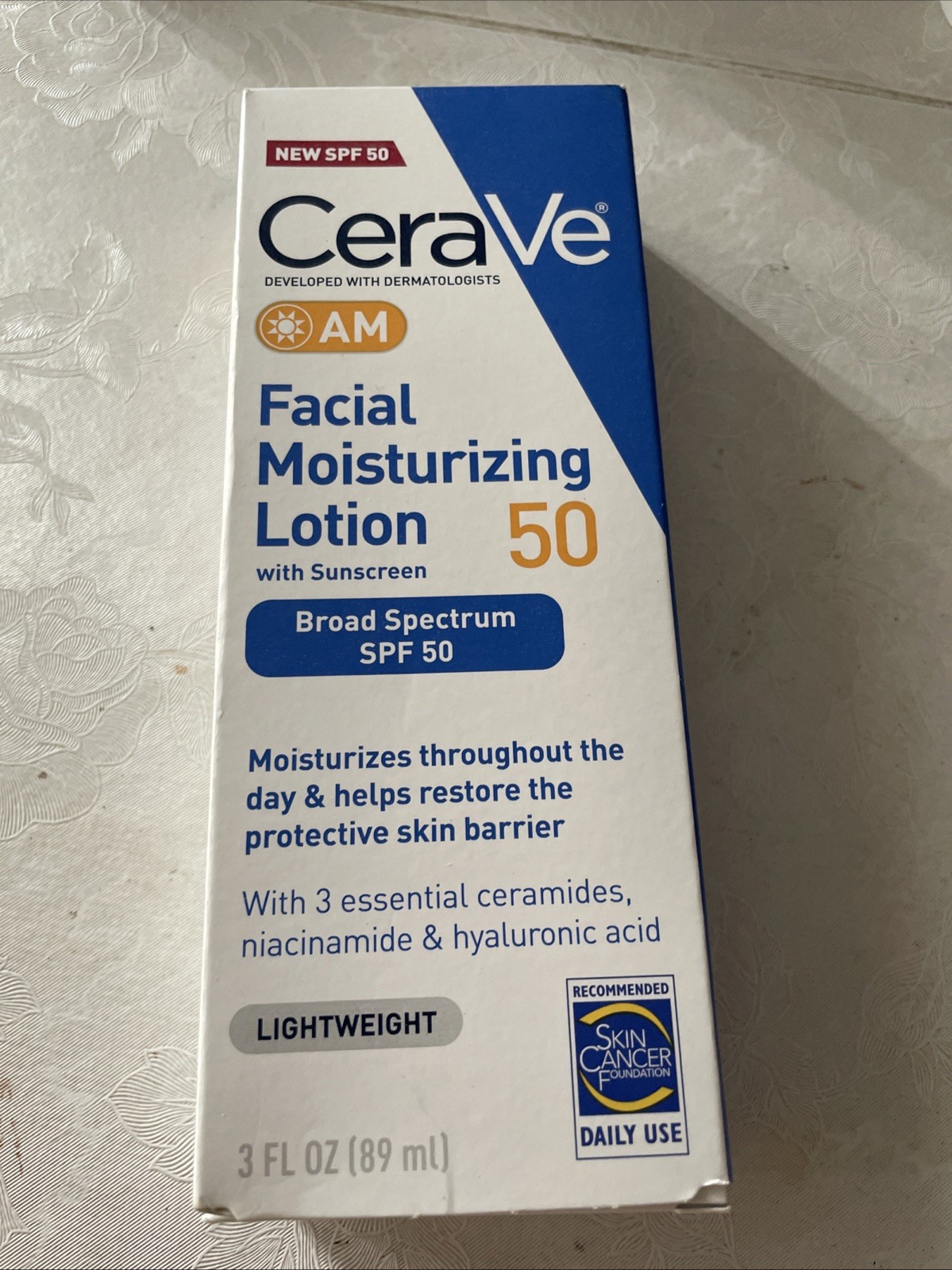 CeraVe AM Facial Moisturizer SPF 50 3oz Exp 11/25 New  