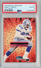 EMMITT SMITH 1999 METAL UNIVERSE LINCHPINS #1 (1  IN EVERY 3600 PACKS) PSA 6