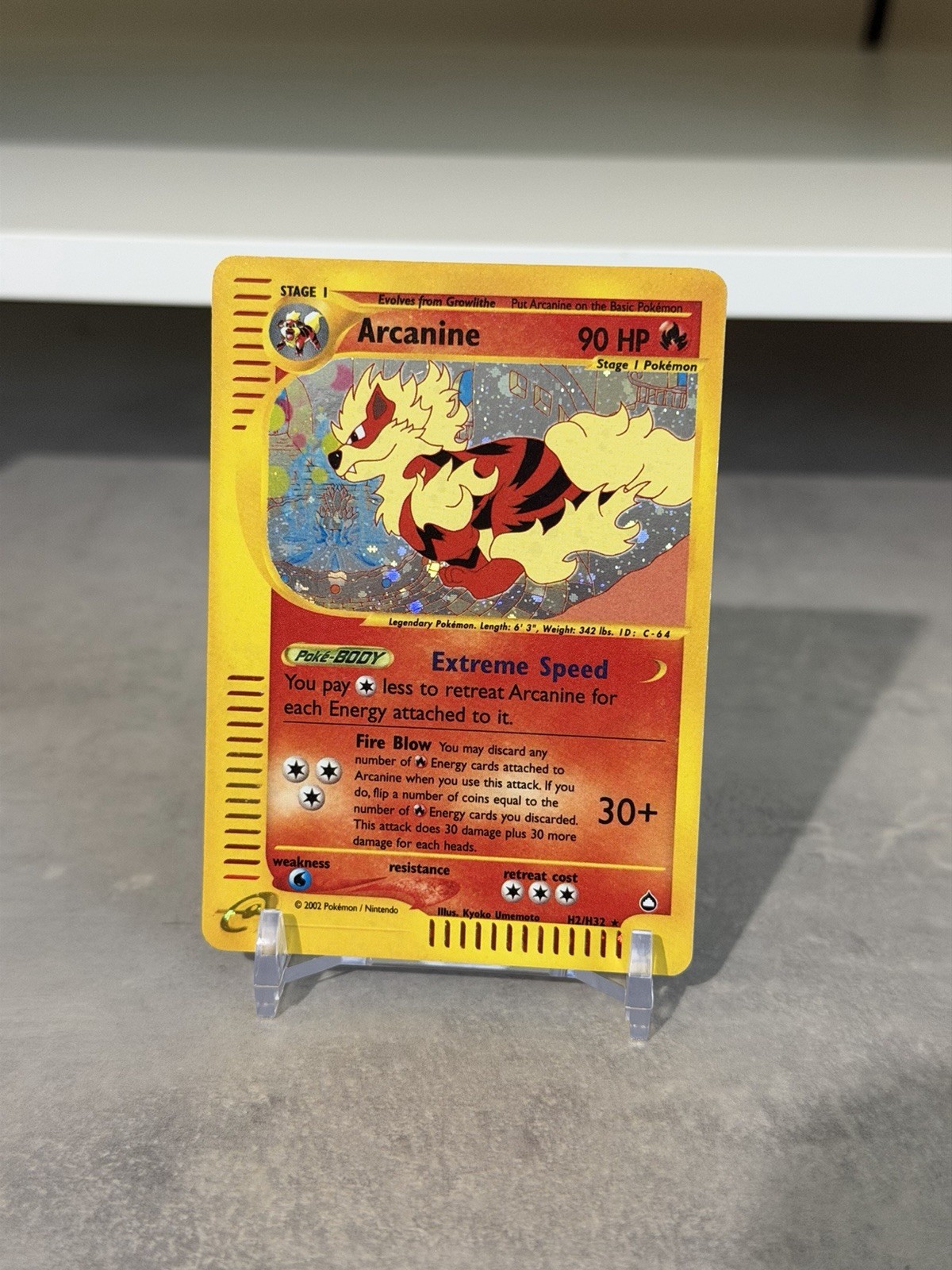 Arcanine (H2) - Aquapolis (AQ) Holo Lightly Played