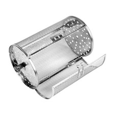Rotisserie Basket Grill Roaster Drum Stainless Steel Rolling Grill Masterly