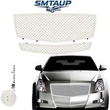Double Mesh Grille Fits Cadillac 08-13 Cts Stainless Front Grill Insert Replace