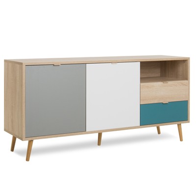 Sideboard CUBA - Sonoma Eiche - tricolor- 150 cm breit Sideboard Kommode TV