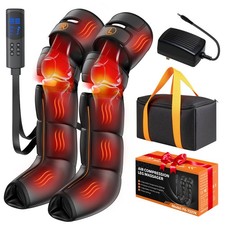 Leg Compression Massager With Heat Air Boots 3 Heating 9 Intensities