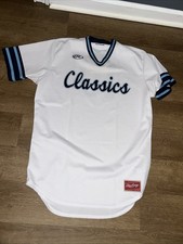 Rawlings Dayton Classics Baseball Shirt L Dark Blue & Light Blue Jersey #10