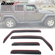 Fits 07-17 Jeep Wrangler 18 Wrangler Jk Unlimited In-channel Window Visors 4pcs Fits 07-17 Jeep Wrangler 18 Wrangler Jk Unlimited In-channel Window Visors 4pcs