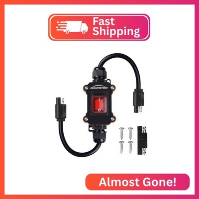 12V Inline Power Switch, IP67 Waterproof SAE to SAE Cable with On/Off Switch, 14