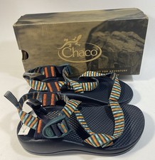 Chaco Kids Z1 EcoTread Sandals Size 2 Kids Multi-Color Orange Blue Green J180257