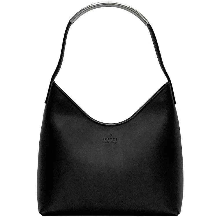 Gucci sac semi bandoulière F 22448 noir 001 377 8 cuir métal occasion 002046 Fr