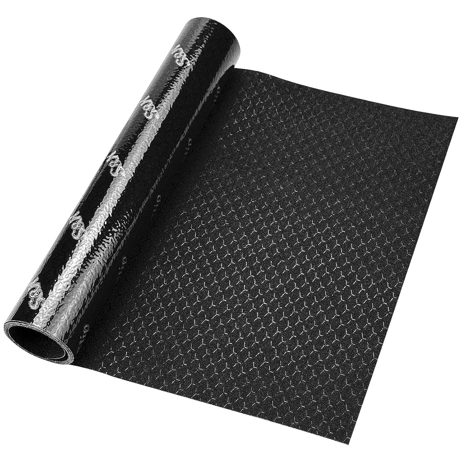 Black Skateboard Grip Tape 12&rdquo; x 48&rdquo; - Single Sheet, Hexagonal Pattern for Su...