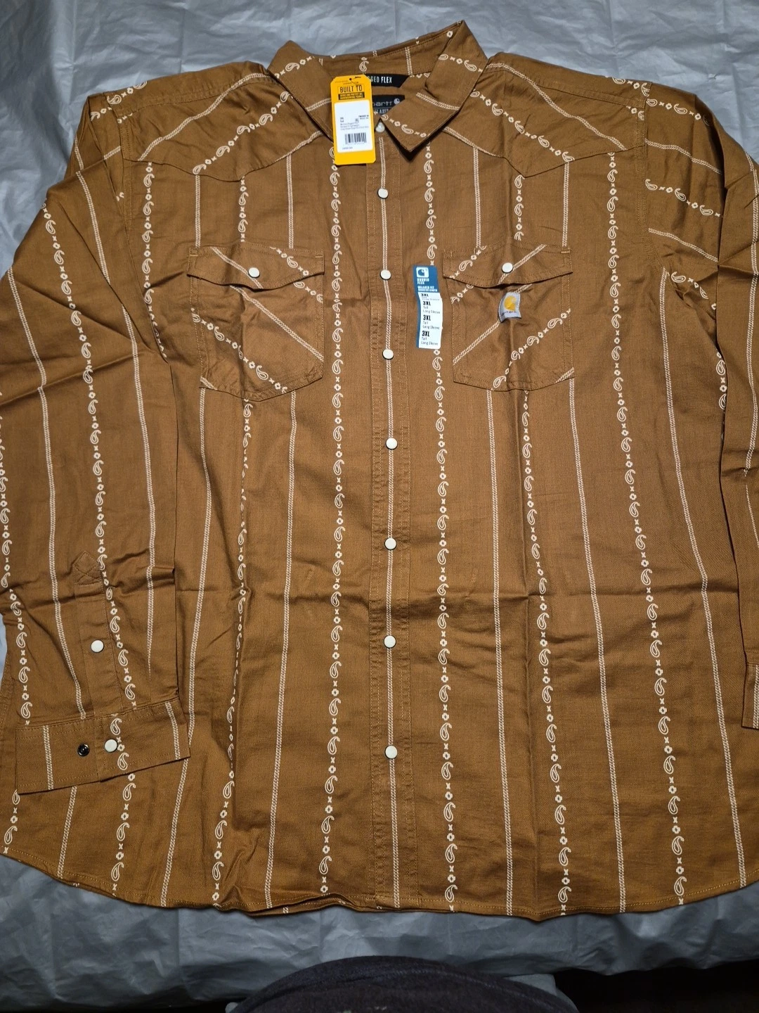 Carhartt Mens Snap Front Print Shirt Size 3XLT Montana Rugged Flex Relaxed Fit
Opens in a new window