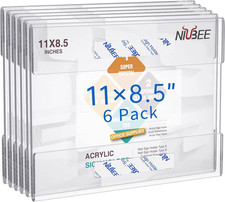 Acrylic Sign Holder 8.5x11 Plastic Wall Mount Sign Holder Poster Paper 6 Pack