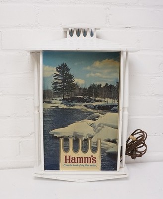 Vintage Hamms Beer Advertising ''From Land of Sky Blue Waters'' Bar Light Sign