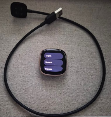 Fitbit Versa 4 Fitness Smartwatch - Pebble & Charging Cord