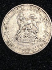 1902 Silver Edward VII Shilling Nice Collectable Condition 1/-