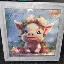 5D DIY Pig Diamond Art Framed Diamond Painting
