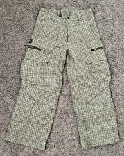 Obermeyer Ski Pants Junior's 12 Green Plaid Insulated Adjustable Waist