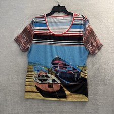 Knot Nautical Womans Blouse Top Multicolor Ge...
