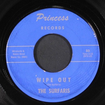 SURFARIS: wipe out / surfer joe PRINCESS 7'' Single 45 RPM