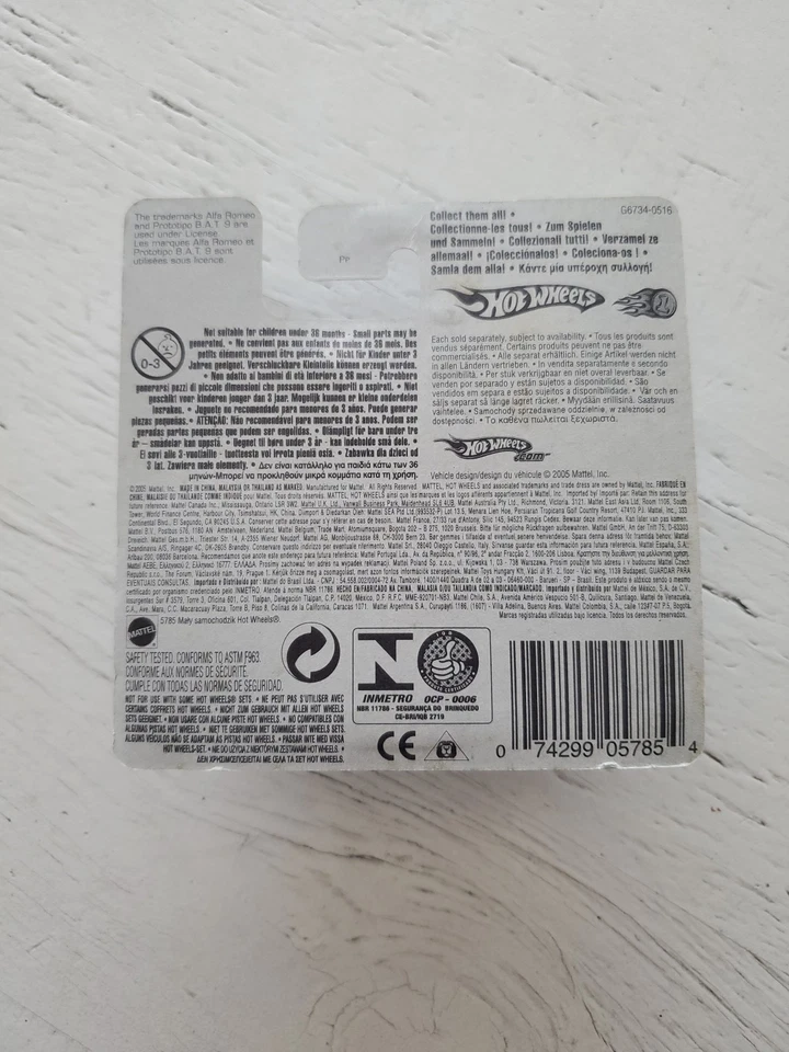 Hot Wheels 2005 первое издание прототип Alfa Romeo B.A.T. Короткая карточка 9 019 - Изображение 2 из 3
