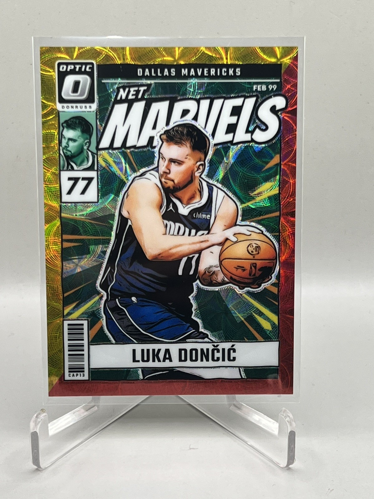 2024-25 Panini Donruss Optic Net Marvels Luka Doncic #17 Intl Red/Gold /99